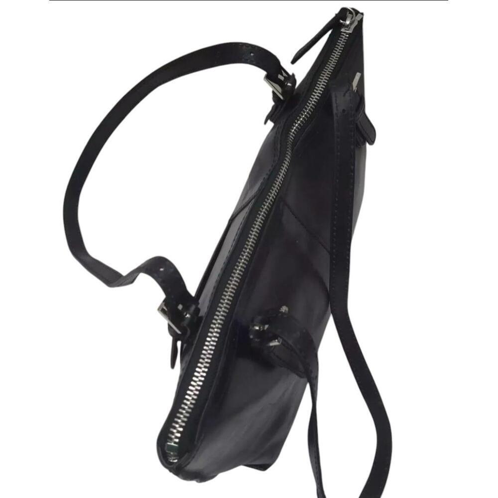 Hobo The Original Black Leather Double Handles Zip Tote Shoulder Bag - Picture 13 of 14